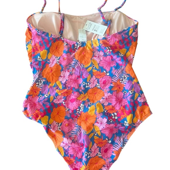 Cupshe Floral One Piece Swimsuit - Orange and Pink - Picture 5 of 8